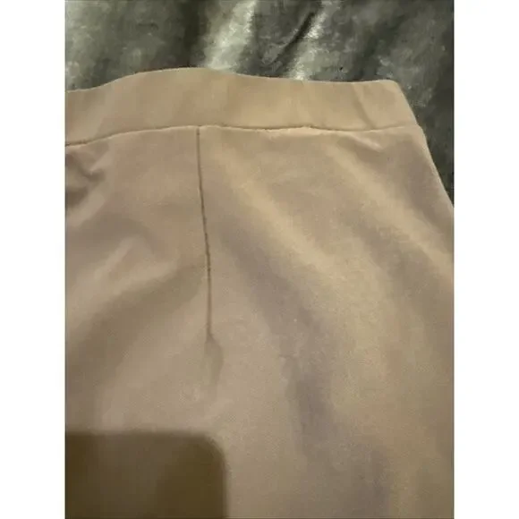 Leith-Womens Pull On Pant-Front Pleat Pockets Lightweight-Dark Taupe-Size L - Picture 10 of 14